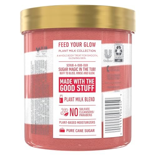Dove Sugar Body Scrub Oat Milk & Berry Brulee - Exfoliating and Hydrating Body Scrub for Women, 15 oz Avelisse