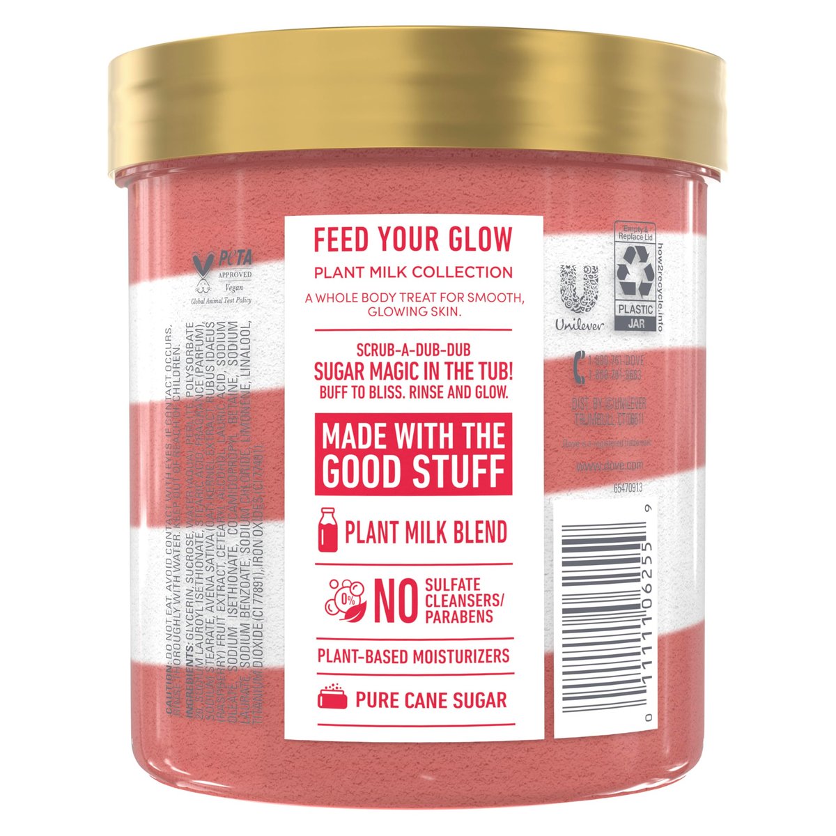 Dove Sugar Body Scrub Oat Milk & Berry Brulee - Exfoliating and Hydrating Body Scrub for Women, 15 oz Avelisse