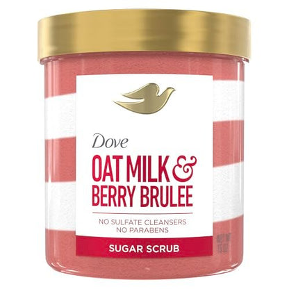 Dove Sugar Body Scrub Oat Milk & Berry Brulee - Exfoliating and Hydrating Body Scrub for Women, 15 oz Avelisse