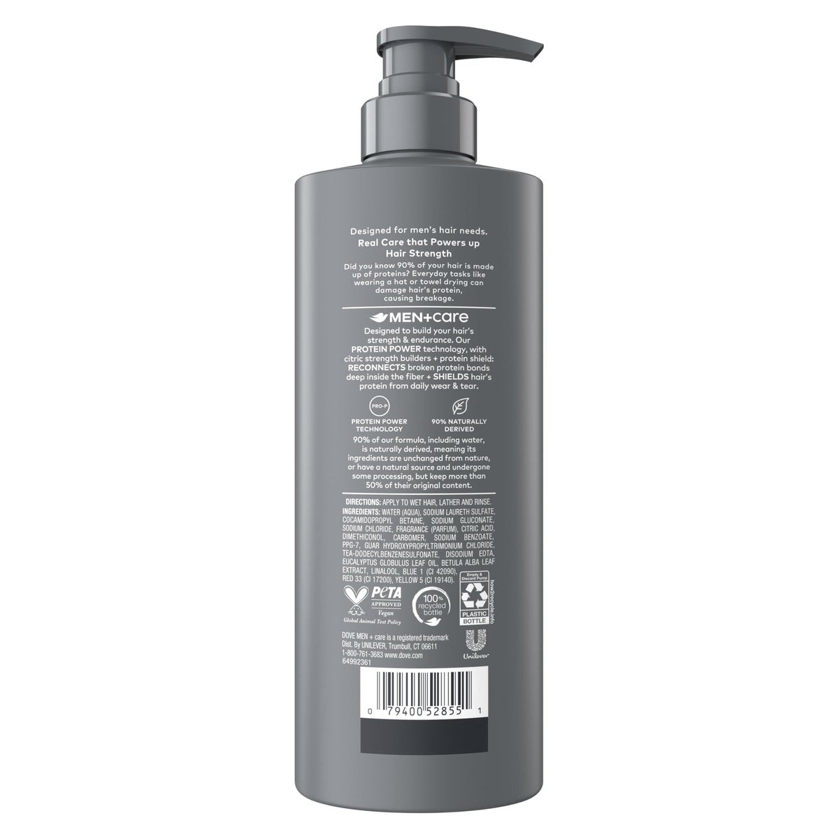 DOVE MEN + CARE Shampoo Eucalyptus & Birch 18 fl oz - Revitalizes & Fortifies for Real Hair Strength - görsel 3