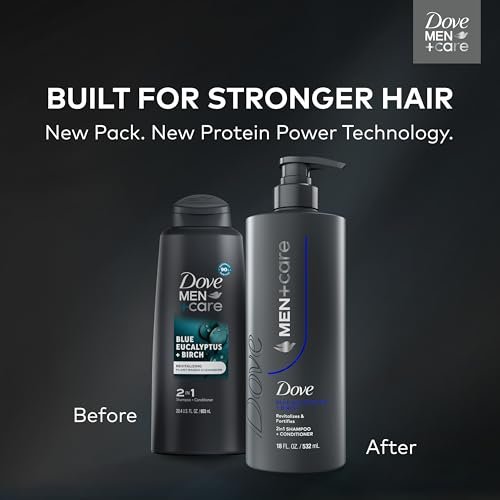 DOVE MEN + CARE Shampoo Eucalyptus & Birch 18 fl oz - Revitalizes & Fortifies for Real Hair Strength - görsel 6