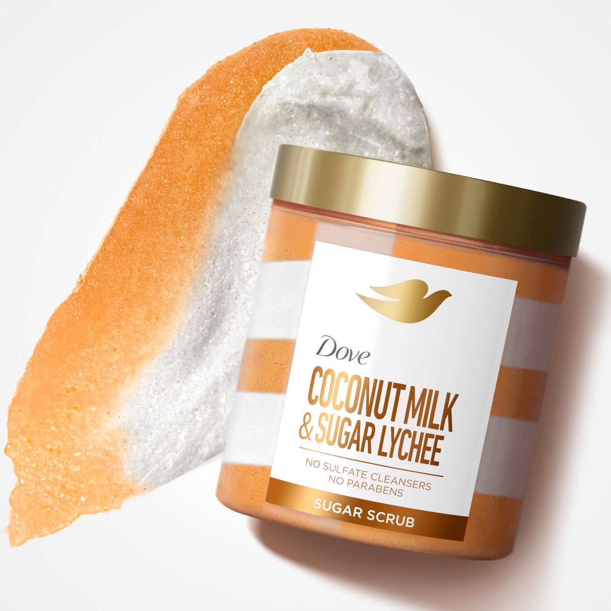 Dove Sugar Body Scrub Coconut & Lychee for Exfoliated & Hydrated Skin, 15 oz Avelisse