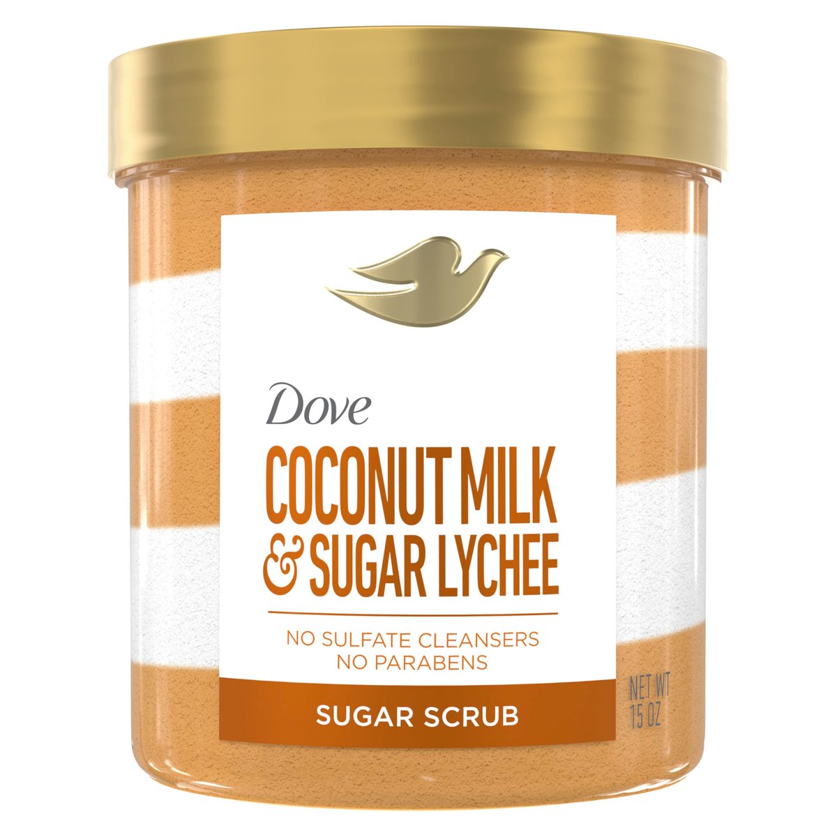Dove Sugar Body Scrub Coconut & Lychee for Exfoliated & Hydrated Skin, 15 oz Avelisse