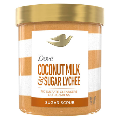 Dove Sugar Body Scrub Coconut & Lychee for Exfoliated & Hydrated Skin, 15 oz Avelisse