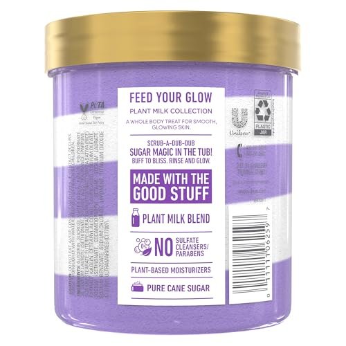 Dove Sugar Body Scrub Velvet Acai & Rice Milk for Women – Exfoliated & Hydrated Skin, 15 OZ Avelisse