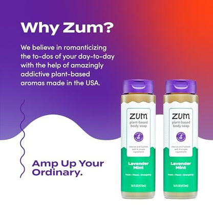 Zum Body Soap - Lavender Mint - 16 fl oz (2 Pack) - Natural Liquid Soap Avelisse