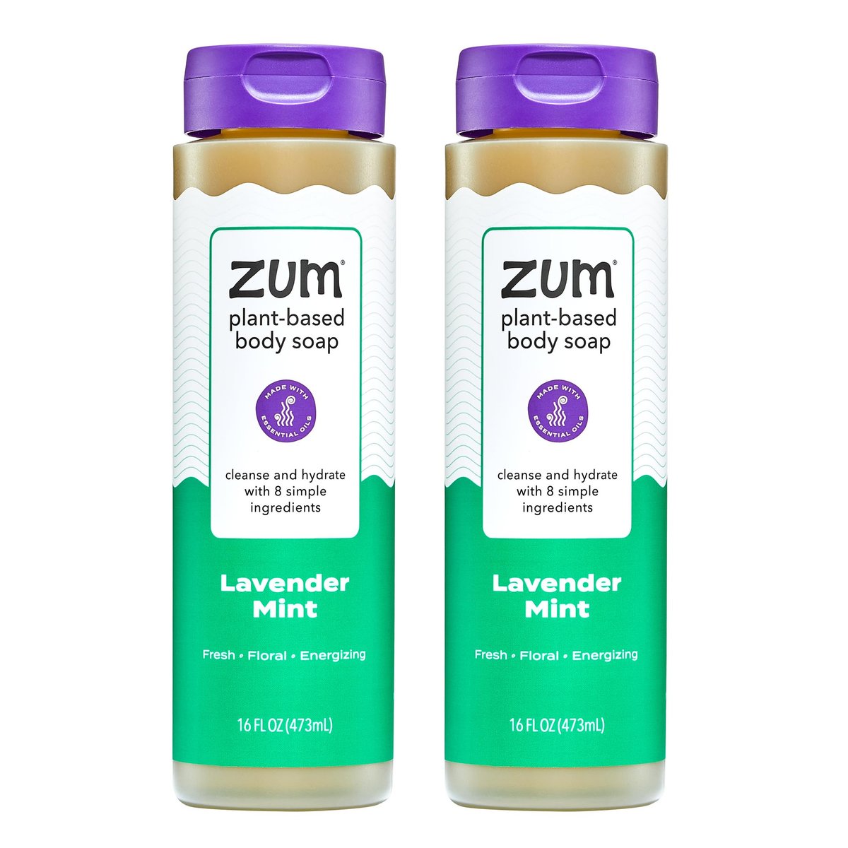 Zum Body Soap - Lavender Mint - 16 fl oz (2 Pack) - Natural Liquid Soap Avelisse