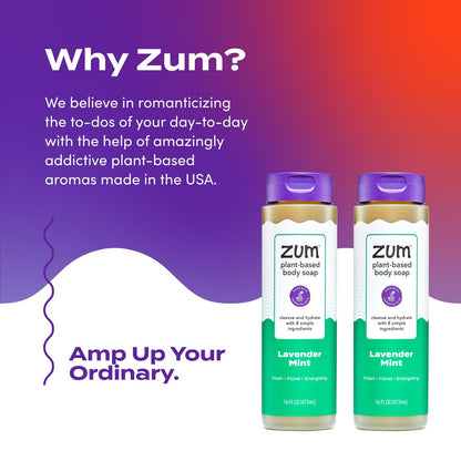 Zum Body Soap - Lavender Mint - 16 fl oz (2 Pack) - Natural Liquid Soap Avelisse