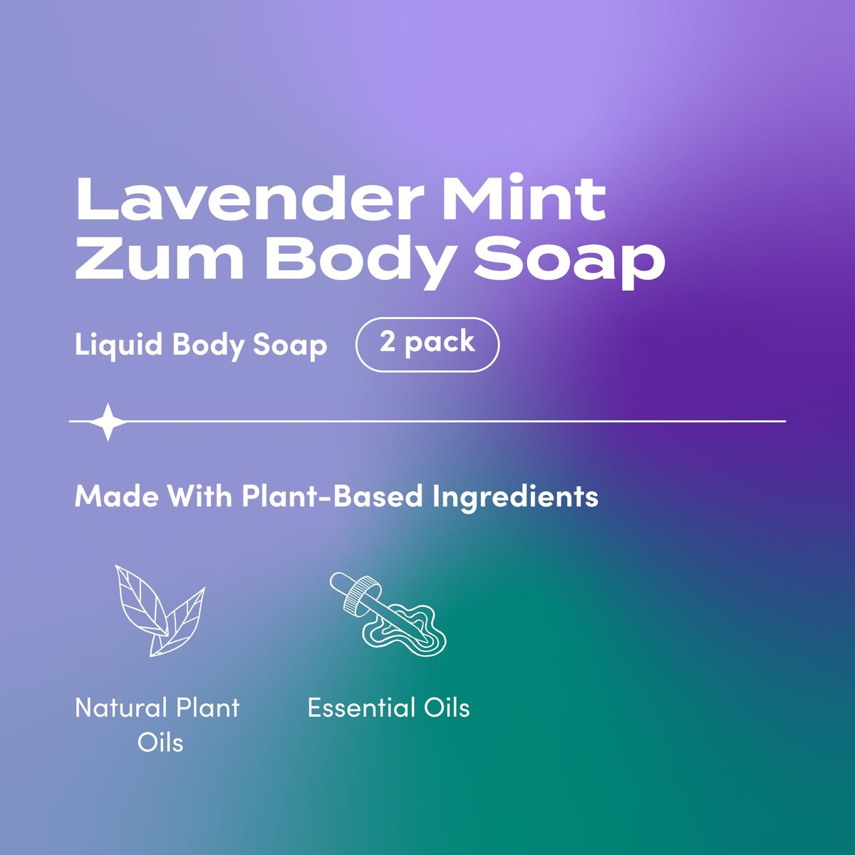 Zum Body Soap - Lavender Mint - 16 fl oz (2 Pack) - Natural Liquid Soap Avelisse