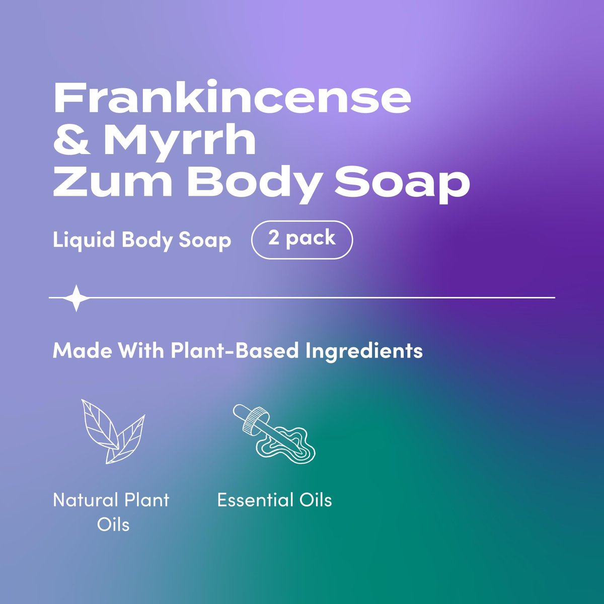 Zum Body Soap - Frankincense & Myrrh - 16 fl oz (2 Pack) - Natural Liquid Hand & Body Wash Avelisse