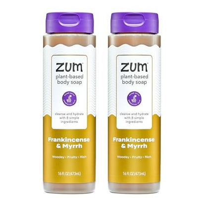 Zum Body Soap - Frankincense & Myrrh - 16 fl oz (2 Pack) - Natural Liquid Hand & Body Wash Avelisse