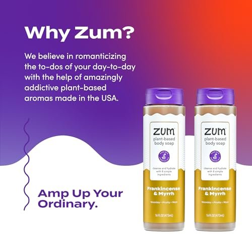 Zum Body Soap - Frankincense & Myrrh - 16 fl oz (2 Pack) - Natural Liquid Hand & Body Wash Avelisse