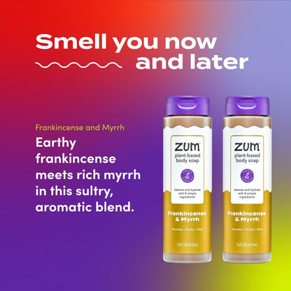 Zum Body Soap - Frankincense & Myrrh - 16 fl oz (2 Pack) - Natural Liquid Hand & Body Wash Avelisse