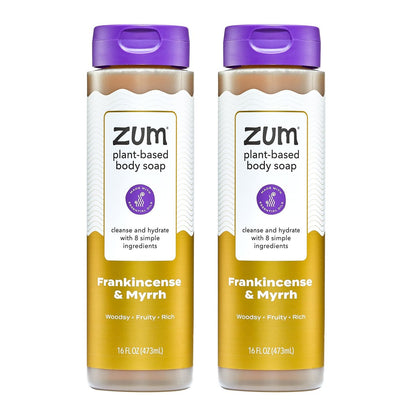 Zum Body Soap - Frankincense & Myrrh - 16 fl oz (2 Pack) - Natural Liquid Hand & Body Wash Avelisse