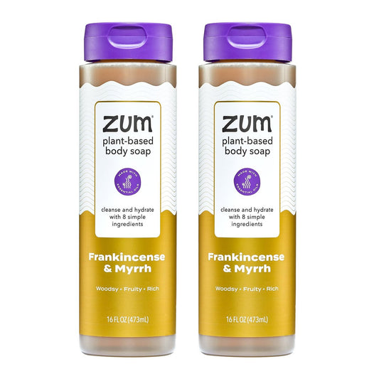 Zum Body Soap - Frankincense & Myrrh - 16 fl oz (2 Pack) - Natural Liquid Hand & Body Wash Avelisse
