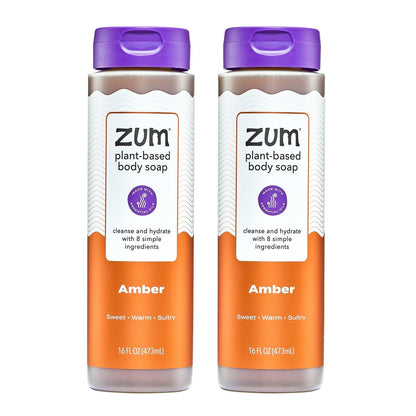 Zum Body Soap - Amber - 16 fl oz (2 Pack) - All-Natural Hand & Body Wash Avelisse