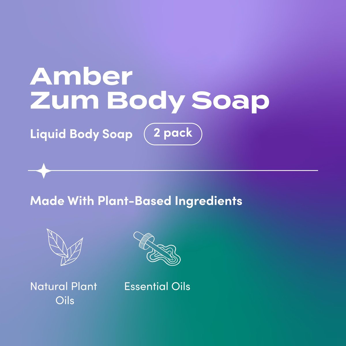 Zum Body Soap - Amber - 16 fl oz (2 Pack) - All-Natural Hand & Body Wash Avelisse