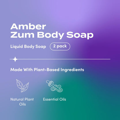Zum Body Soap - Amber - 16 fl oz (2 Pack) - All-Natural Hand & Body Wash Avelisse
