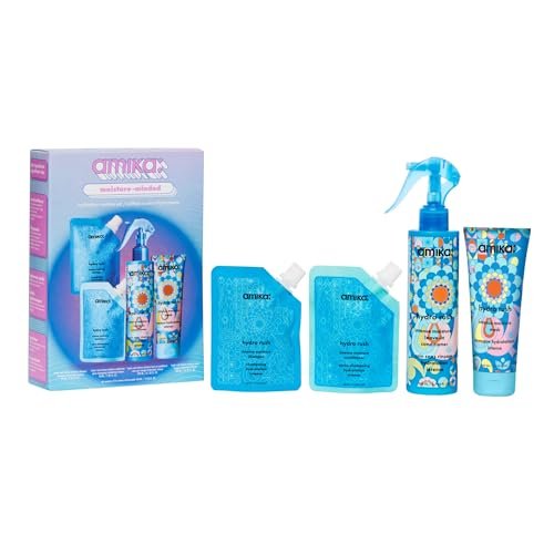 Amika Moisture-Minded Hydration Routine Set – Travel-Sized Shampoo & Conditioner for Dry Hair Avelisse
