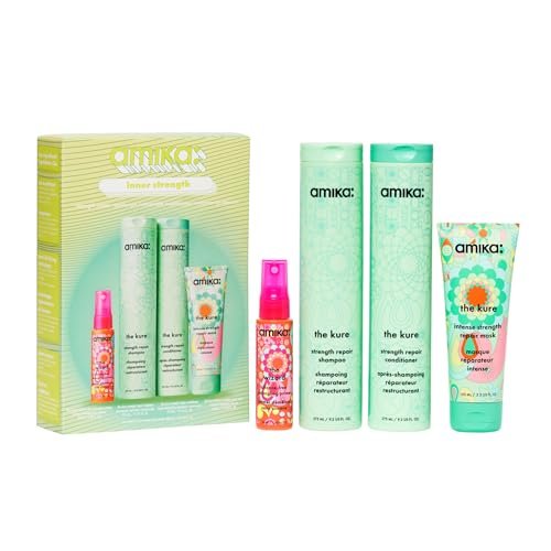 Amika Inner Strength Repair Routine Set – Shampoo, Conditioner & Treatment for Dry, Damaged Hair Avelisse