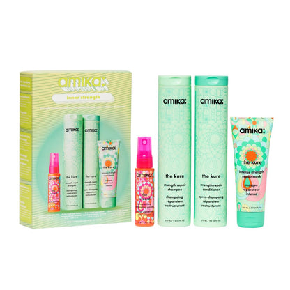 Amika Inner Strength Repair Routine Set – Shampoo, Conditioner & Treatment for Dry, Damaged Hair Avelisse