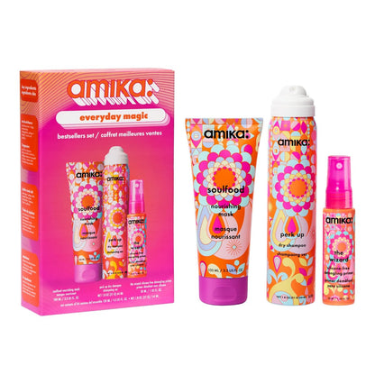 Amika Everyday Magic Bestsellers Set | Travel-Size Hair Care Gift for All Hair Types Avelisse