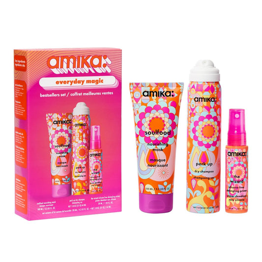 Amika Everyday Magic Bestsellers Set | Travel-Size Hair Care Gift for All Hair Types Avelisse