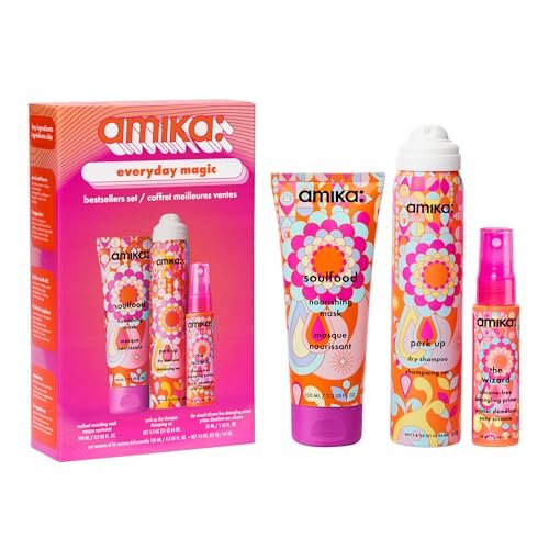 Amika Everyday Magic Bestsellers Set | Travel-Size Hair Care Gift for All Hair Types Avelisse