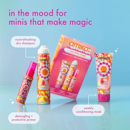 Amika Everyday Magic Bestsellers Set | Travel-Size Hair Care Gift for All Hair Types Avelisse