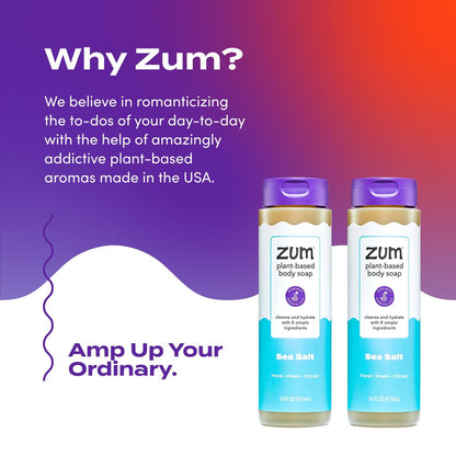 Zum Body Soap Sea Salt - 16 fl oz (2 Pack) - All-Natural Liquid Soap Avelisse
