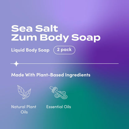 Zum Body Soap Sea Salt - 16 fl oz (2 Pack) - All-Natural Liquid Soap Avelisse
