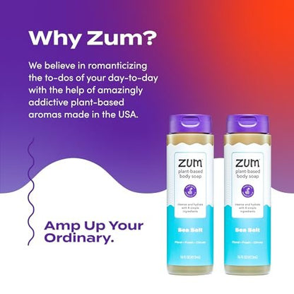 Zum Body Soap Sea Salt - 16 fl oz (2 Pack) - All-Natural Liquid Soap Avelisse