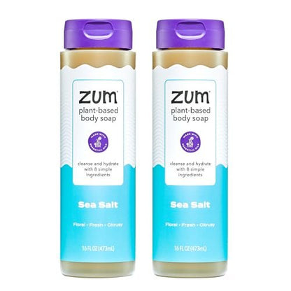 Zum Body Soap Sea Salt - 16 fl oz (2 Pack) - All-Natural Liquid Soap Avelisse