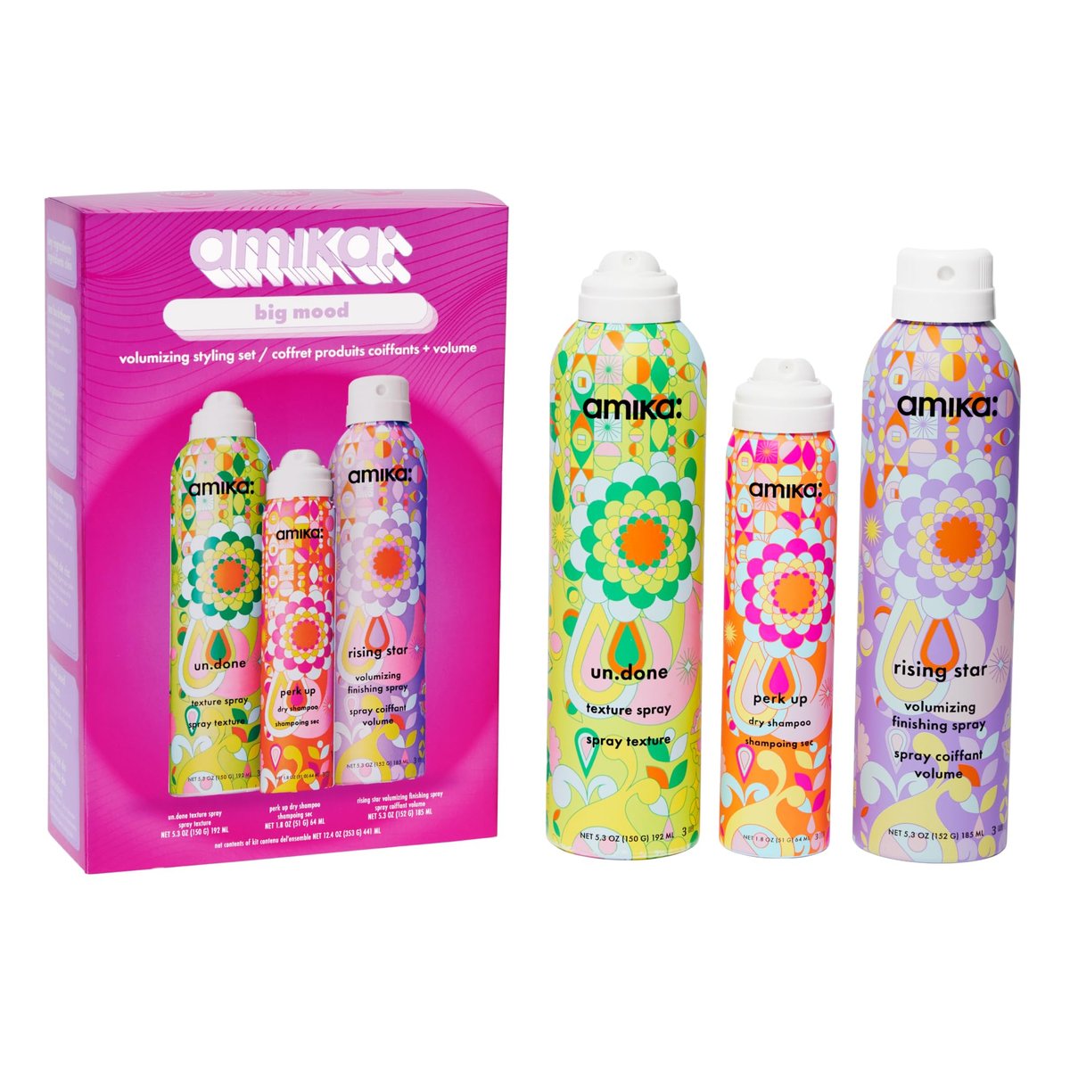Amika Big Mood Volumizing Styling Set – Touchable Volume & Texture Gift Set Avelisse