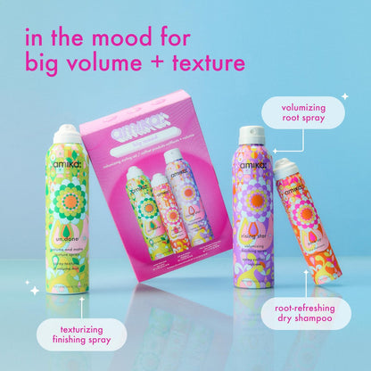 Amika Big Mood Volumizing Styling Set – Touchable Volume & Texture Gift Set Avelisse
