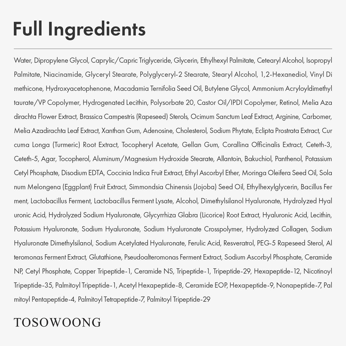 TOSOWOONG Real Retinol 0.1% Night Cream – Anti-Aging Face Moisturizer with Retinol & Bakuchiol, Firm Skin, Reduce Wrinkles, Minimize Pores | Korean Skincare for Face & Neck, 50ml Avelisse