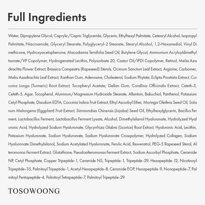 TOSOWOONG Real Retinol 0.1% Night Cream – Anti-Aging Face Moisturizer with Retinol & Bakuchiol, Firm Skin, Reduce Wrinkles, Minimize Pores | Korean Skincare for Face & Neck, 50ml Avelisse