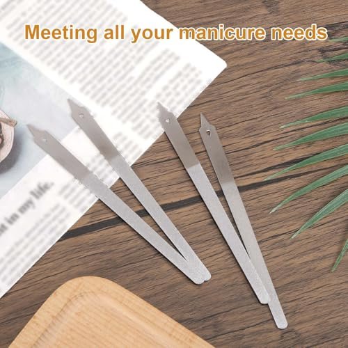 4pcs Diamond Dust Double Sided Stainless Steel Nail Files with Sharp Pointed Tip - Professional Manicure Pedicure Tools for Fingernail & Toenail - görsel 6