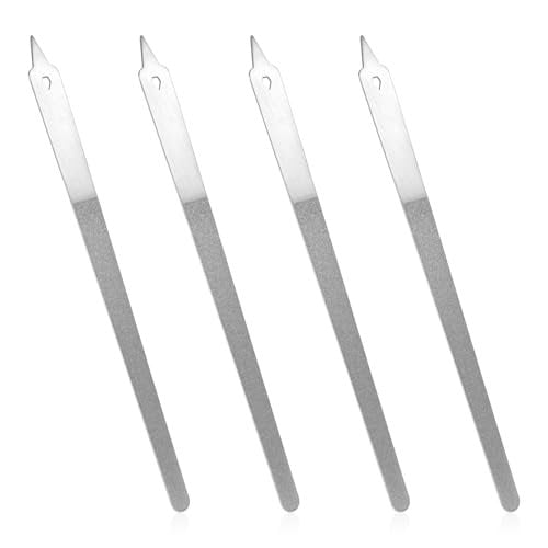 4pcs Diamond Dust Double Sided Stainless Steel Nail Files with Sharp Pointed Tip - Professional Manicure Pedicure Tools for Fingernail & Toenail - görsel 2