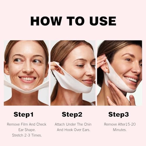 YAFUSIPE V Line Face Lifting Mask – 10 Pack – V-Line Shaping & Double Chin Reduction: The unique chin strap design – Image 6