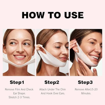 YAFUSIPE V Line Face Lifting Mask – 10 Pack – V-Line Shaping & Double Chin Reduction: The unique chin strap design – Image 6