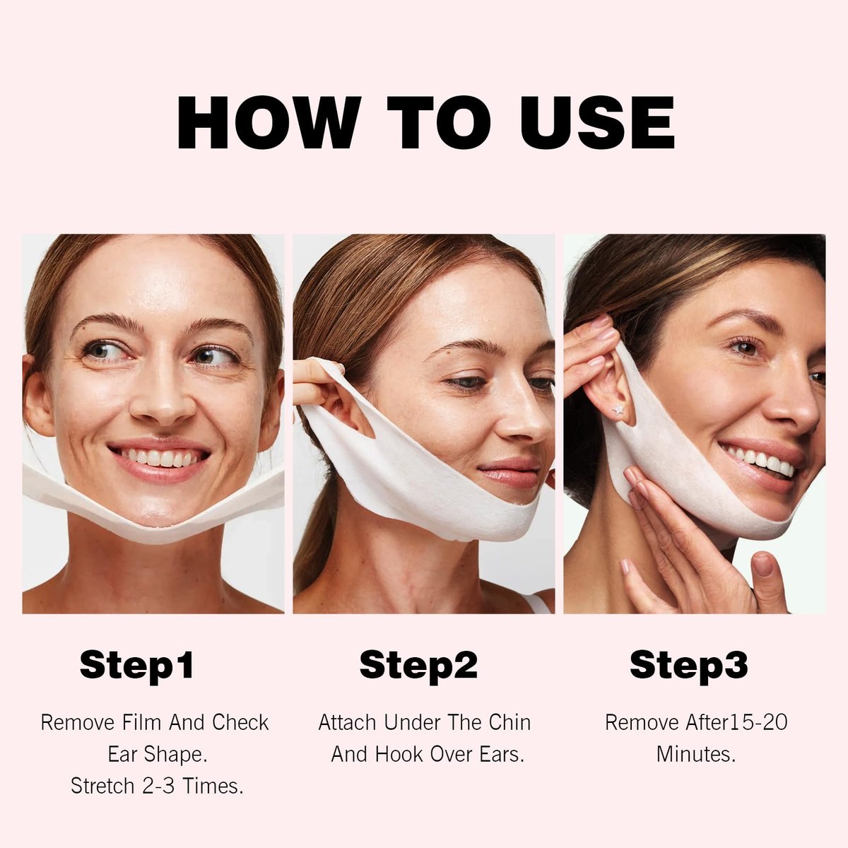 YAFUSIPE V Line Face Lifting Mask – 10 Pack – Easy to Use: The one-piece design fits comfortably under the chin – Image 5