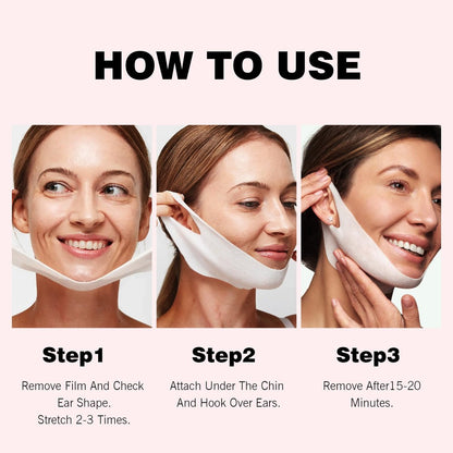 YAFUSIPE V Line Face Lifting Mask – 10 Pack – Easy to Use: The one-piece design fits comfortably under the chin – Image 5