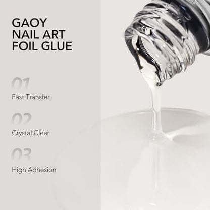 GAOY 16ml Nail Foil Glue – High Adhesion Foil Transfer Gel for Nail Art Stickers, Soak Off UV Light Cure Gel Nail Polish