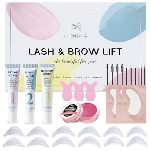 PERMANIA Korean Lash Lift Kit & Brow Lamination Kit - Tube Design Easy Application for Natural Lifting & Curling with Detailed Instructions Avelisse