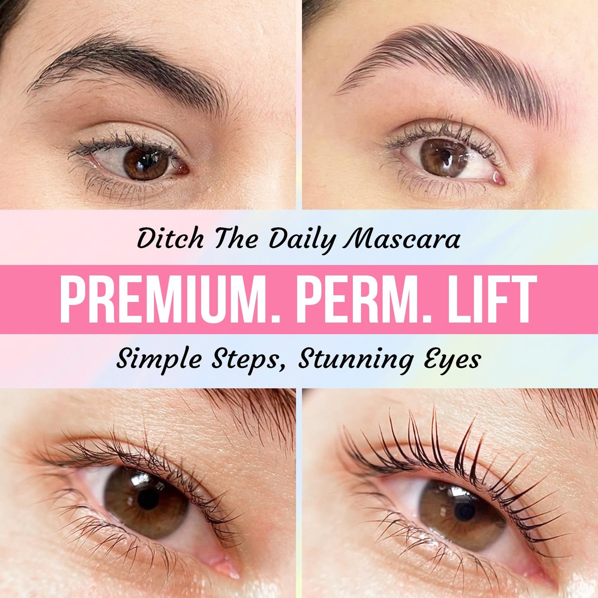 PERMANIA Korean Lash Lift Kit & Brow Lamination Kit - Tube Design Easy Application for Natural Lifting & Curling with Detailed Instructions Avelisse