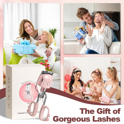 Heated Eyelash Curler Fast Heat Up in 15s, Electric Lash Curler with 2 Temperature Modes for 24H Long-Lasting Curls, Type-C Rechargeable, Quick Natural Curling Eye Lashes (Pink) Avelisse