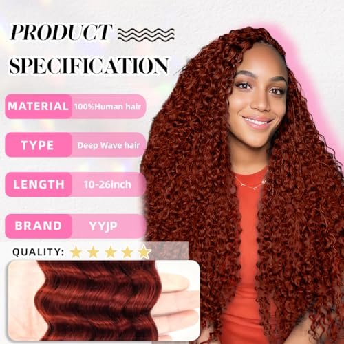 22 Inch Deep Wave Human Braiding Hair for Boho Braids - 50g 1 Bundle/Pack Pink 100% Unprocessed 12A Brazilian Virgin Human Hair Bulk, No Weft, Wet & Wavy Curly Extensions - görsel 4