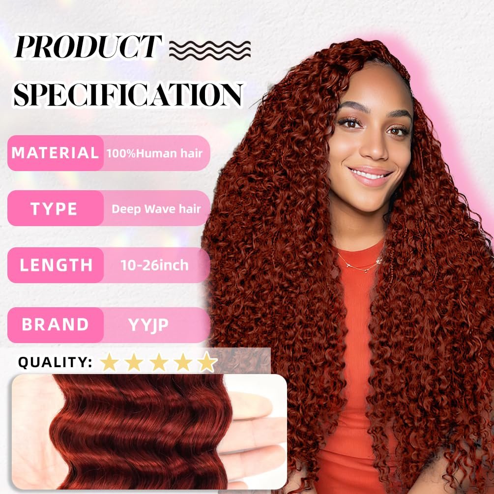 22 Inch Deep Wave Human Braiding Hair for Boho Braids - 50g 1 Bundle/Pack Pink 100% Unprocessed 12A Brazilian Virgin Human Hair Bulk, No Weft, Wet & Wavy Curly Extensions - görsel 3
