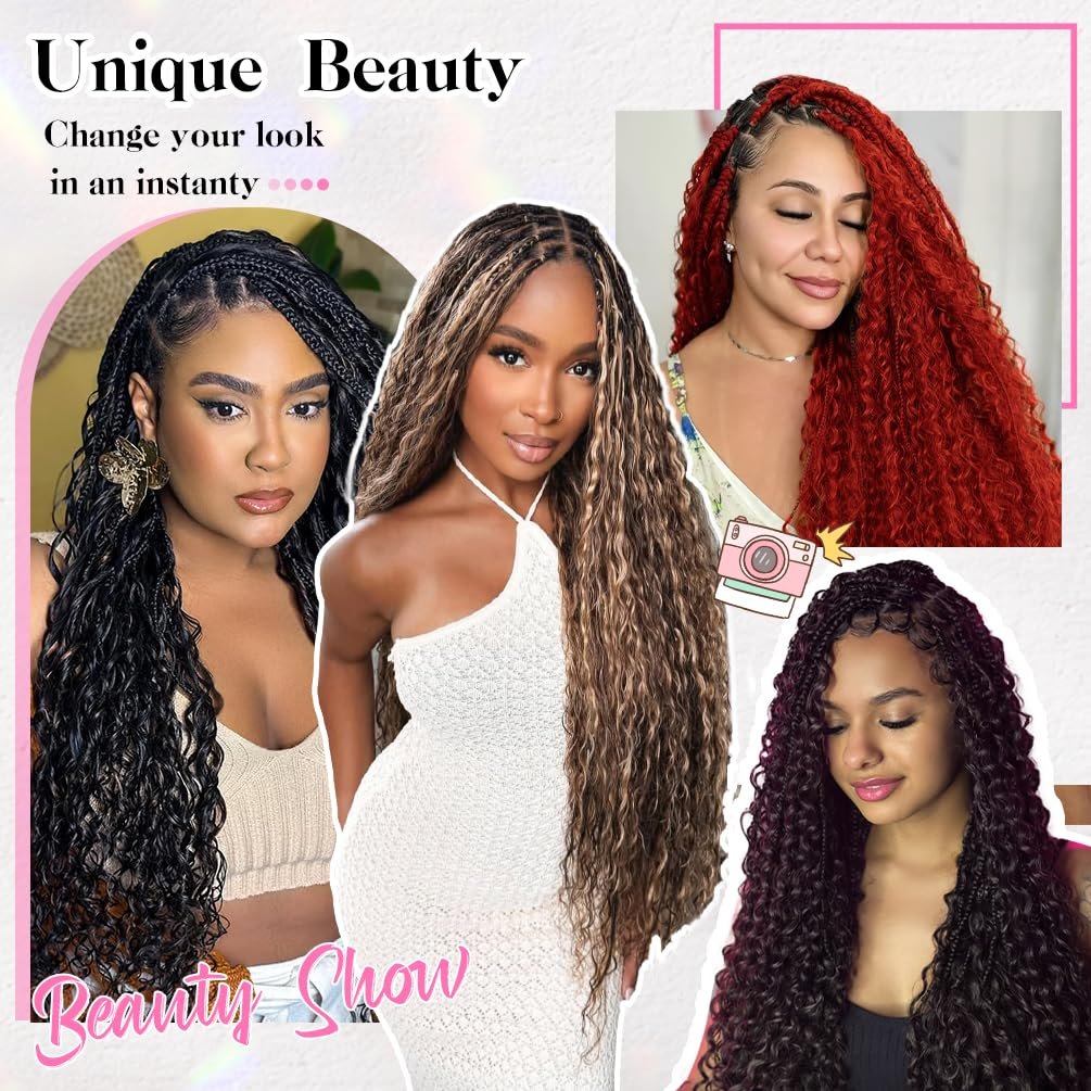 22 Inch Deep Wave Human Braiding Hair for Boho Braids - 50g 1 Bundle/Pack Pink 100% Unprocessed 12A Brazilian Virgin Human Hair Bulk, No Weft, Wet & Wavy Curly Extensions - görsel 11